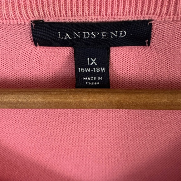 Lands' End Women's Pink Cardigan Sweater Sz 16W-18W - Picture 3 of 6